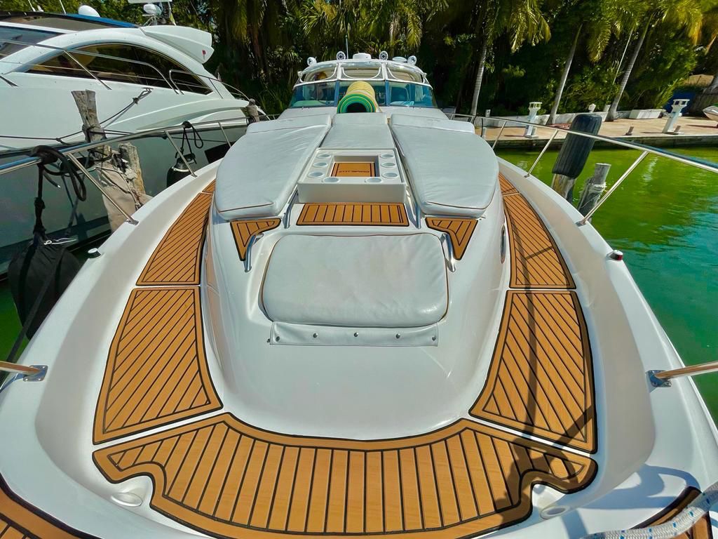 Bow sunpad on Intrepido 46ft for relaxing in the Caribbean breeze