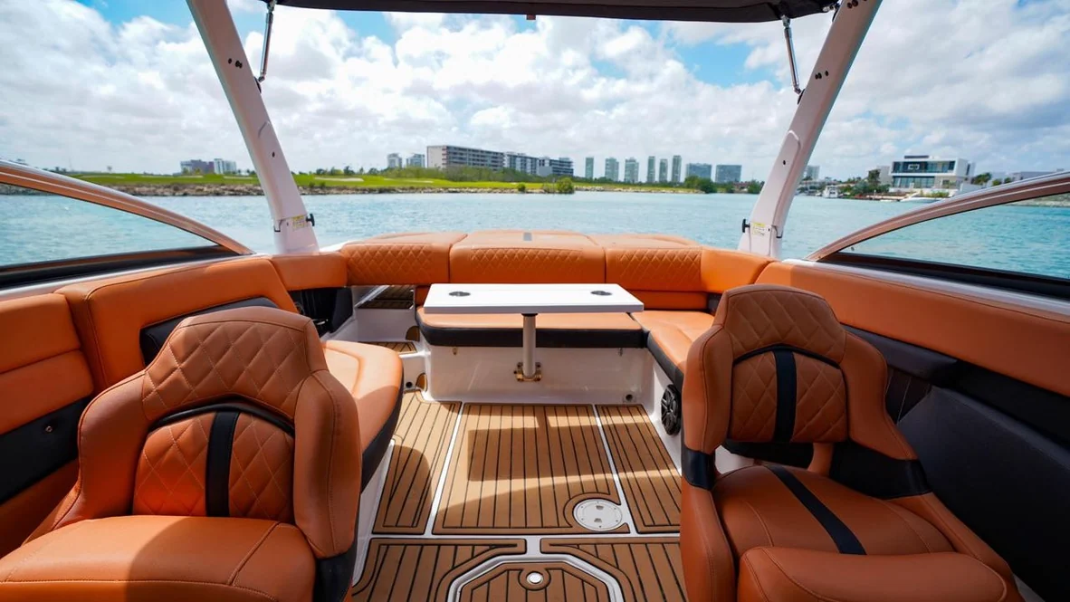 Trick 26ft shaded helm and cockpit area