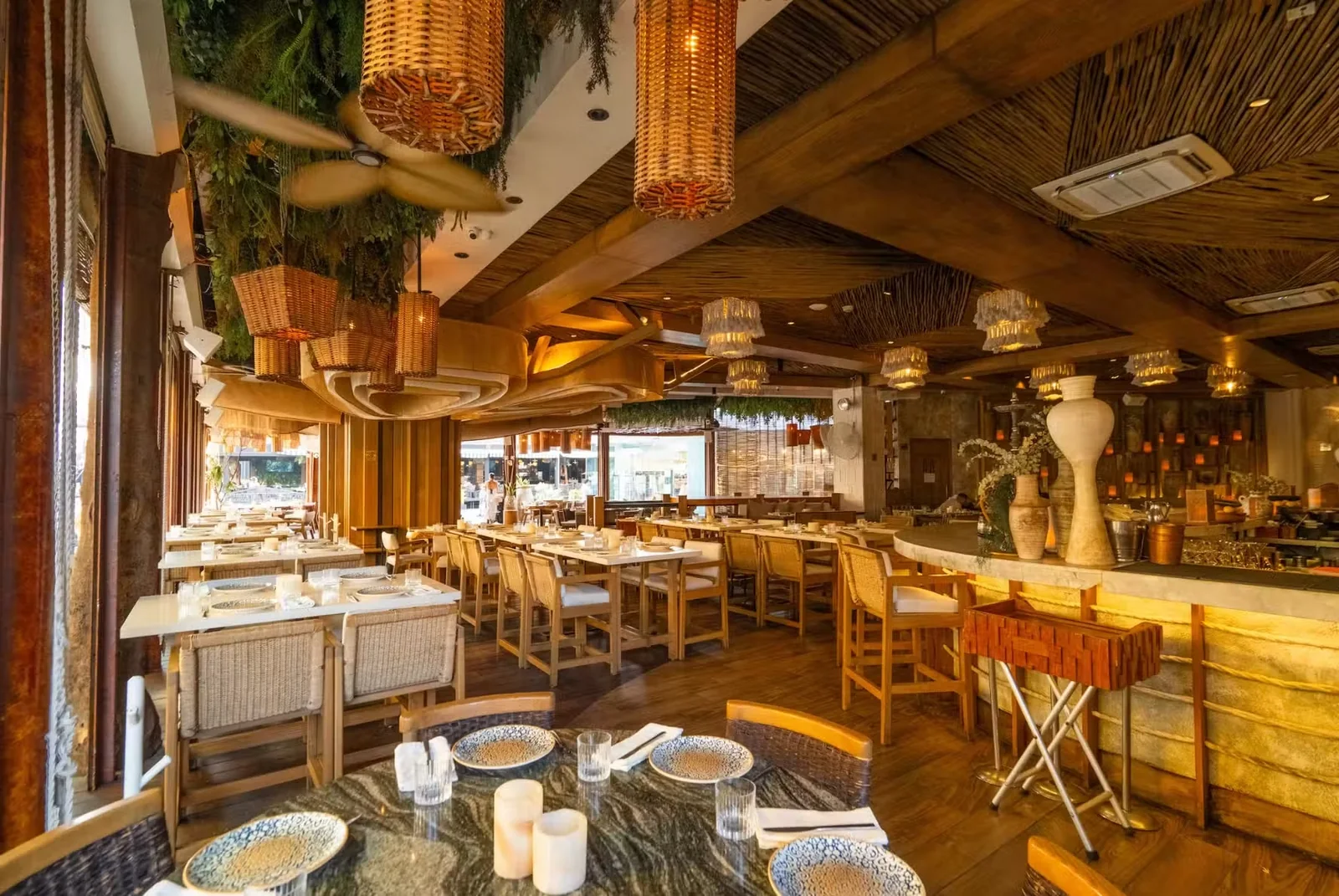 Main dining room at Ilios Greek Estiatorio Playa del Carmen