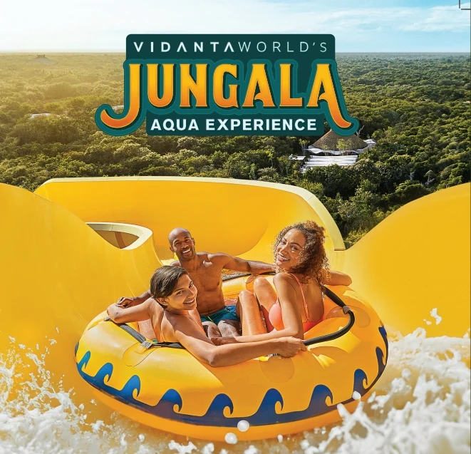 A raft slide attraction at Jungala Aqua Experience in Riviera Maya.