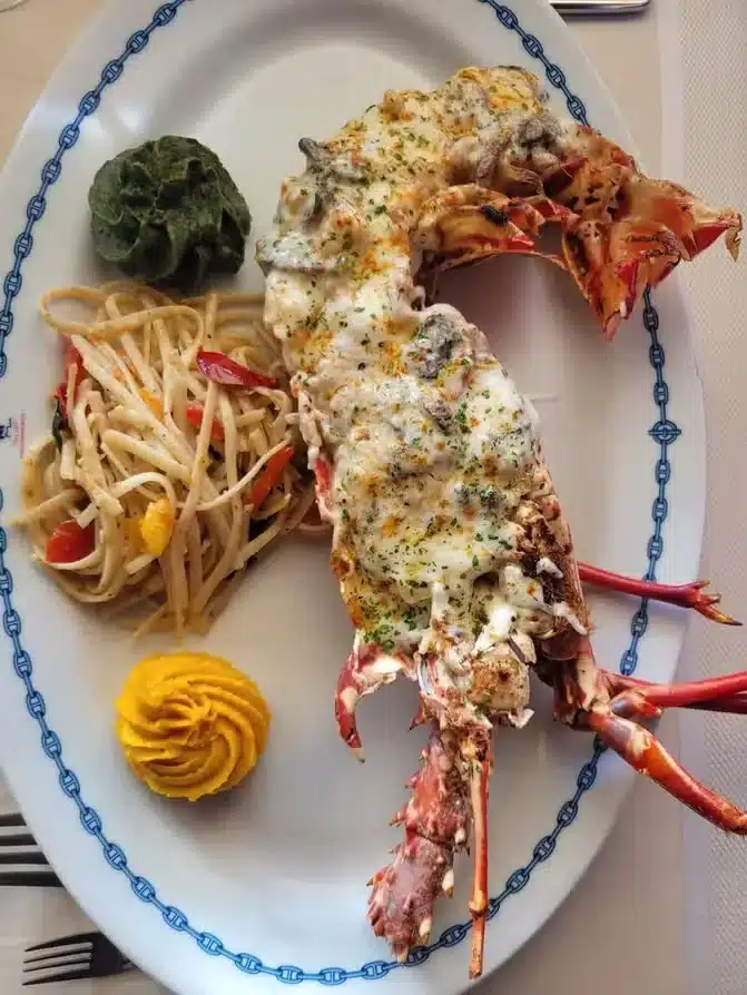Lobster dinner at Lorenzillo’s Cancun