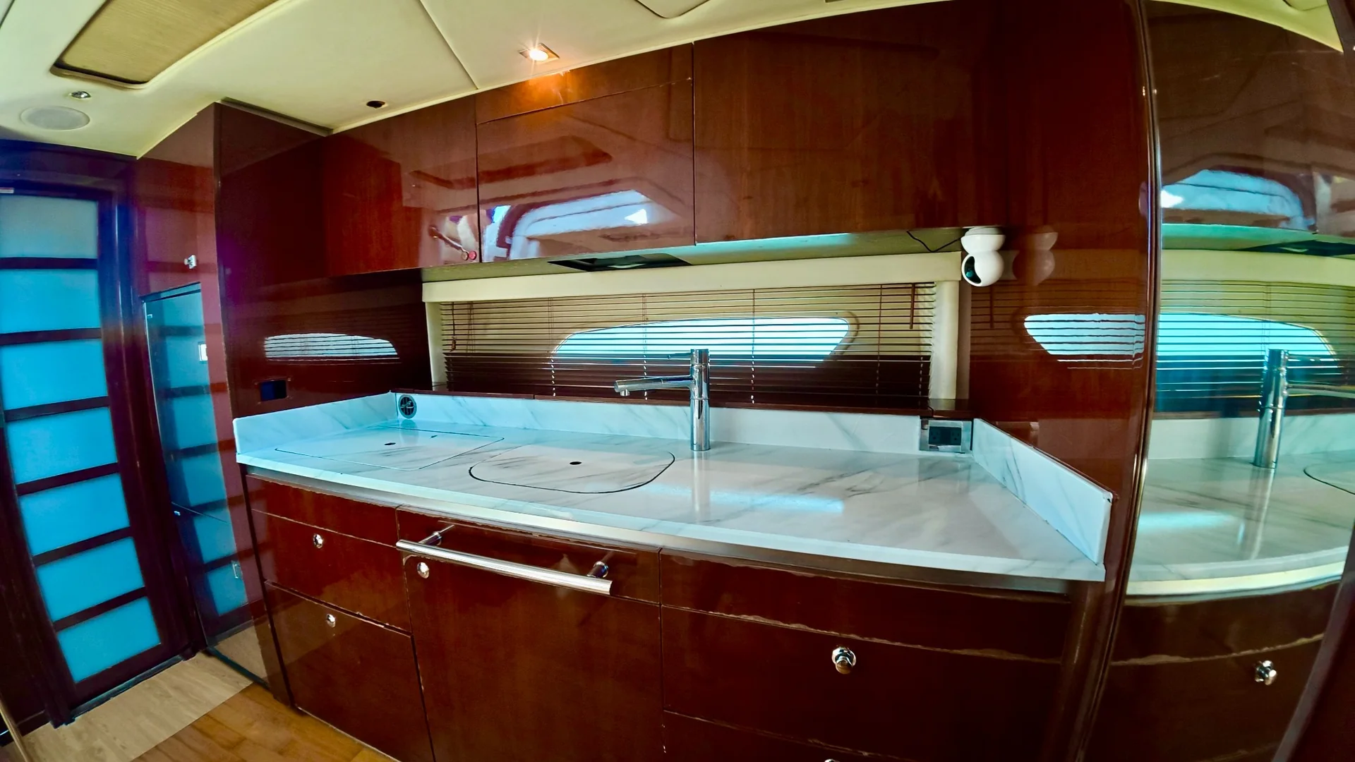 Octopus 48ft interior salon and galley in Cancun