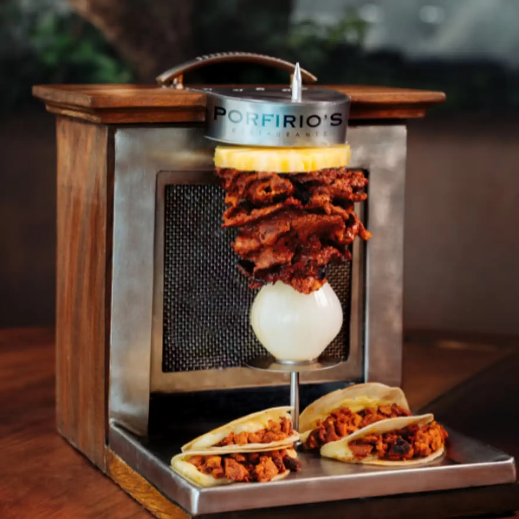 Tacos al pastor served tableside at Porfirio's Polanco