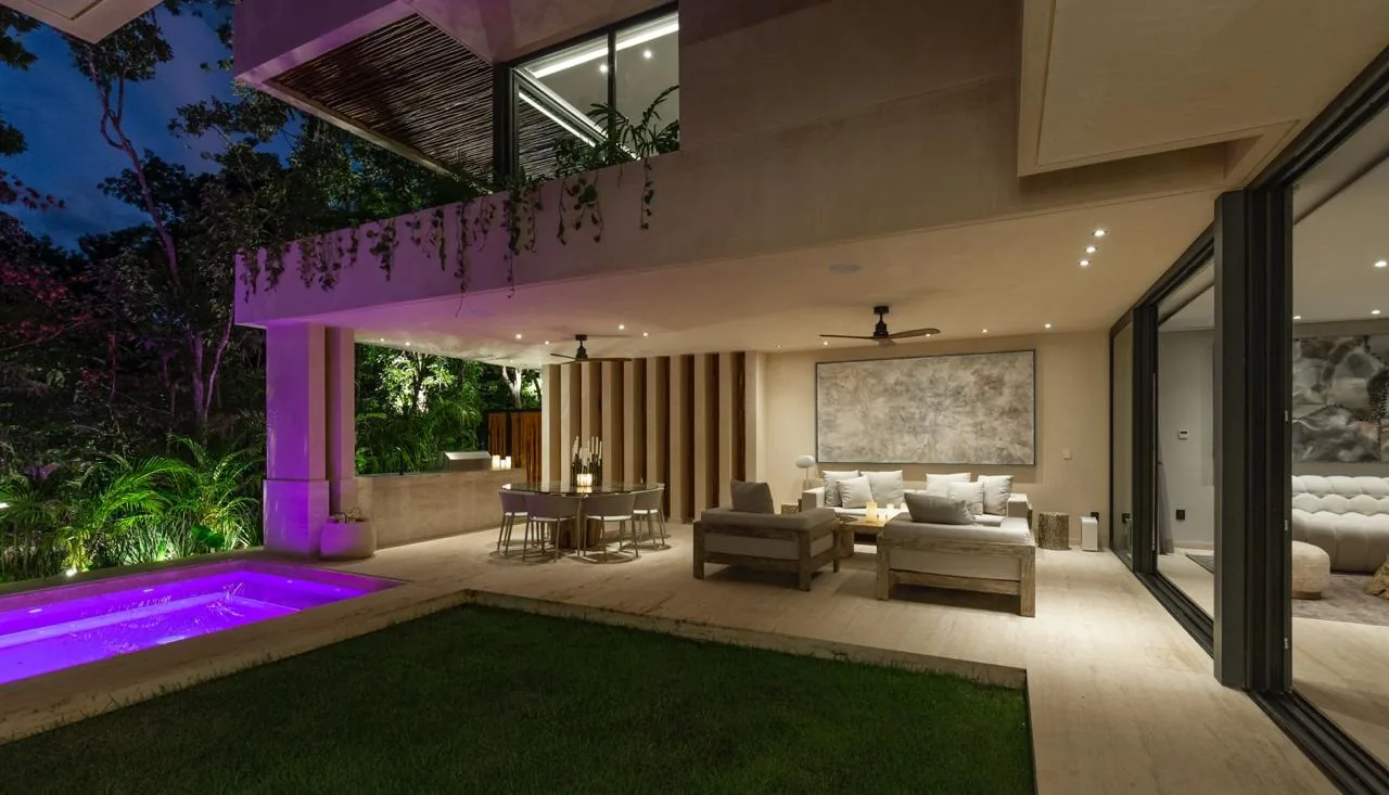 Villa Caiman Tulum covered terrace with private jacuzzi